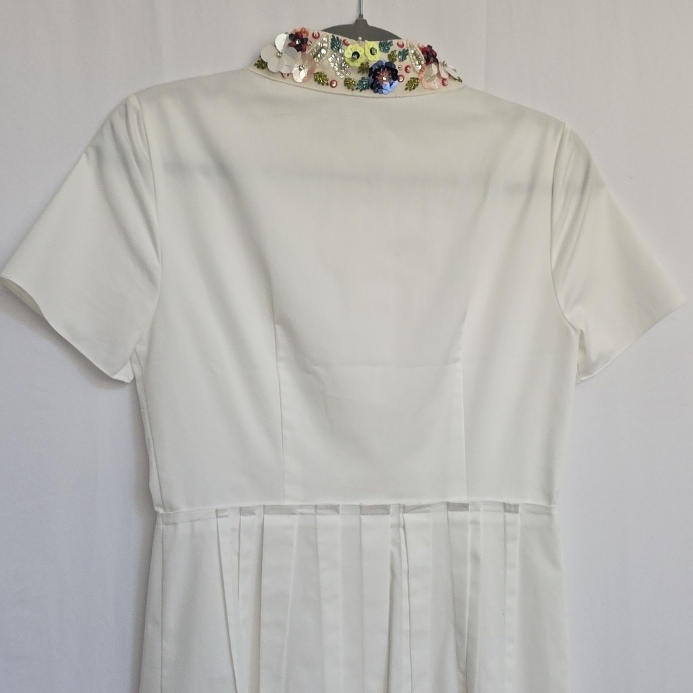 Elie Tahari White Dress w/Lace, Sequins, Rhinestones & Bead Accents. Size 2 - Picture 6 of 13